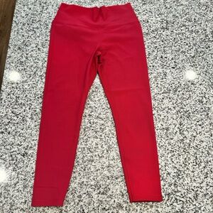 Calia “Carrie Underwood” Red Ribbed Active Leggings. Size Large